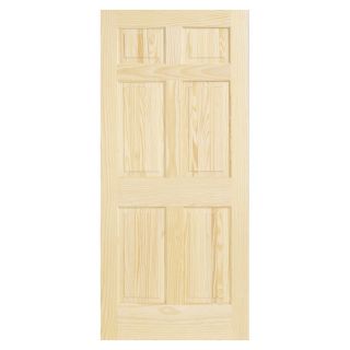ReliaBilt 30 in x 80 in 6 Panel Pine Solid Core Non Bored Interior Slab Door