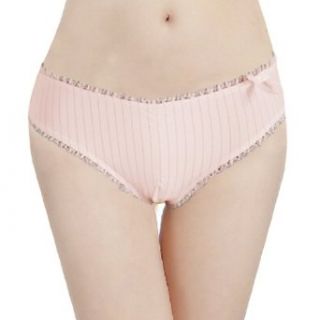 Lace Trim Ladies Metallic Thread Pink Panty Size S Low Rise Brief Briefs Underwear