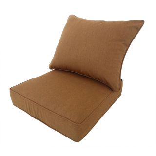 allen + roth Sunbrella Canvas Teak Brown Deep Seat Patio Chair Cushion