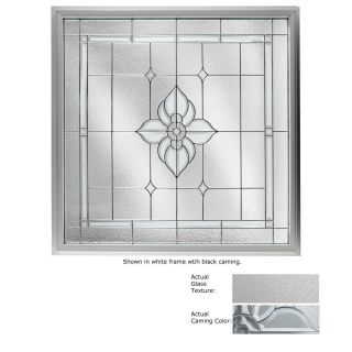 Hy Lite 47 1/2 in x 47 1/2 in Decorative Glass Series White Triple Pane Square New Construction Decorative Glass Fixed Window