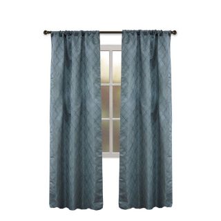 allen + roth Bannerton 63 in L Solid Slate Blue Thermal Rod Pocket Curtain Panel