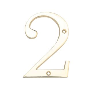Gatehouse 3.94 in Polished Brass House Number 2