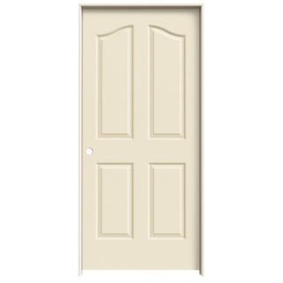 ReliaBilt 4 Panel Arch Top Solid Core Textured Molded Composite Right Hand Interior Single Prehung Door (Common 80 in x 36 in; Actual 81.69 in x 37.56 in)