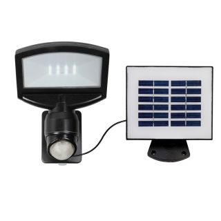Utilitech Pro 180 Degree 1 Head Black Solar Powered LED Motion Activated Flood Light with Timer