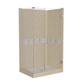 American Bath Factory Java 86 in H x 36 in W x 48 in L Medium with Java Accent Square Corner Shower Kit