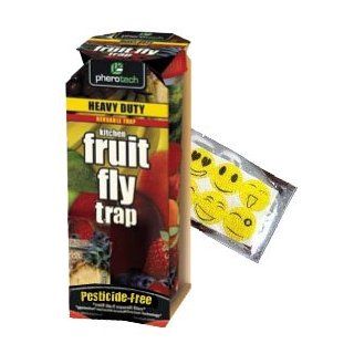 HEAVY DUTY LARGE   Fruit Fly Trap (With FREE Bonus Mosquito Repellant). Catch Fruit Flies with this reusable fruit fly gnat trap indoor fruit fly killer. Contains (1) Fruit Fly kit with (2) attractant lure units and (2) sticky catch cards.  Pest Controlli