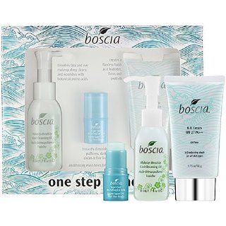 boscia One Step Wonders  This set contains 1.7 oz MakeUp BreakUp Cool Cleansing Oil,   1.75 oz BB Cream SPF 27 PA++,   0.14 oz Super Cool De Puffing Eye Balm,  Skin Care Product Sets  Beauty