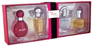 Live, Laugh, and Love Red Collection Gift Set By Preferred Fragrance Contains Impressions of Fantasy By Britney Spears, Dream Angels Heavenly By Victoria's Secret, Guess By Guess and Burberry By Burberry.  Beauty