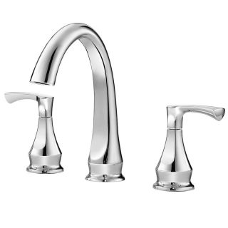 Pfister Prima Polished Chrome 2 Handle Widespread WaterSense Bathroom Sink Faucet (Drain Included)