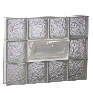 REDI2SET 38 in x 20 in Ice Glass Pattern Series Frameless Replacement Glass Block Window
