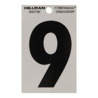 The Hillman Group 3 in Black and Silver Reflective House Number 9