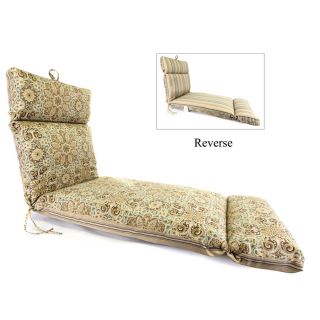 Mineral and Crest Wood Stripe Spa Patio Chaise Lounge Cushion