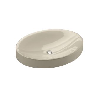 KOHLER Strela 25.0625 in W x 18.0625 in D Almond Fire Clay Drop In Single Sink Bathroom Vanity Top