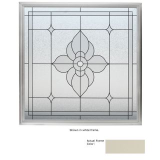 Hy Lite 48 in x 48 in Decorative Glass Series Tan Double Pane Square New Construction Decorative Glass Fixed Impact Window