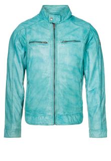 Milestone   CHIESA   Leather jacket   turquoise