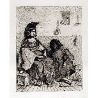 Art Juive d'Alger [Algerian Jewess]  Etching  Eugene Delacroix