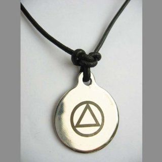 AA Alcoholics Anonymous Leather Necklace Pendant Necklaces Jewelry
