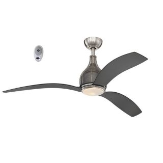 Litex 56 in Brushed Nickel Downrod Mount Ceiling Fan with Light Kit and Remote