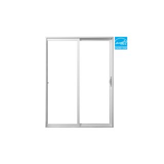 JELD WEN 59.5 in 1 Lite Glass Vinyl Sliding Patio Door with Screen
