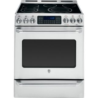 GE Cafe Cafe Smooth Surface Freestanding 5 Element 6.4 cu ft Self Cleaning Convection Electric Range (Stainless Steel) (Common 30 in; Actual 30 in)