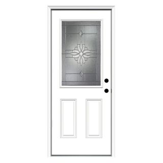 ReliaBilt Half Lite Prehung Inswing Steel Entry Door Prehung (Common 80 in x 36 in; Actual 81.75 in x 37.5 in)