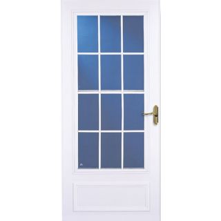 LARSON 36 in x 81 in White Colonial Mid View Tempered Glass Storm Door