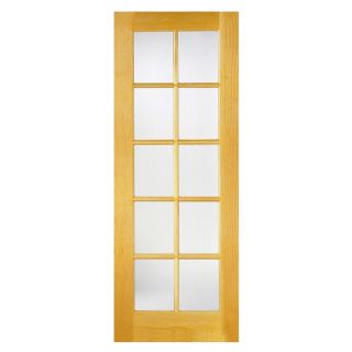 ReliaBilt 24 in x 80 in 10 Lite French Pine Solid Core Non Bored Interior Slab Door