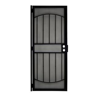 Gatehouse Gibraltar Black Steel Security Door (Common 80 in x 32 in; Actual 81 in x 35 in)