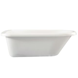 Giagni Augusta 54 in L x 29.5 in W x 29.5 in H White Acrylic Oval Clawfoot Bathtub with Reversible Drain