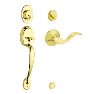 Schlage Plymouth Bright Brass Residential Single Lock Door Handleset
