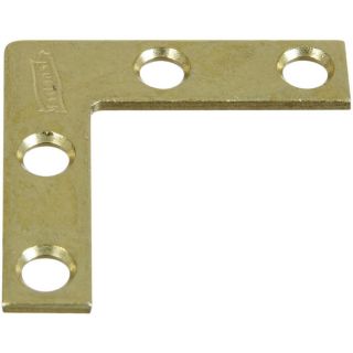 Stanley National Hardware 4 Pack 0.375 in x 1.5 in Brass Flat Braces