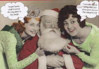 Greeting Card Christmas Humor "Hope Santa Didn't Notice the Big Dent in the Sleigh" "I Wonder If That Thing with the Elves Puts Me on the Naughty List" Health & Personal Care