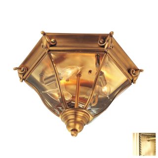 Livex Lighting Fleur De Lis 14 in Brass Outdoor Flush Mount Light