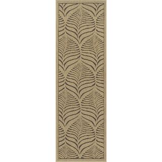 Bacova 22.4 in x 72.2 in Rectangular Beige Floral Area Rug