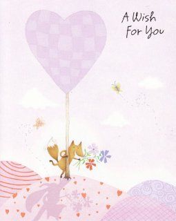 One Card Valentine's Day Card Fox "A Wish for You" Health & Personal Care