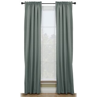 Style Selections Walker 63 in L Solid Blue Thermal Rod Pocket Window Curtain Panel