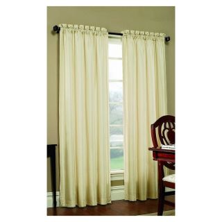 allen + roth Columbia 84 in L Solid Ivory Rod Pocket Curtain Panel