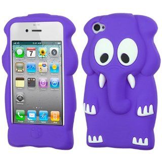 Fits Apple iPhone 4 4S Soft Skin Case Electric Purple Elephant Baby Pastel Skin AT&T (does NOT fit Apple iPhone or iPhone 3G/3GS or iPhone 5) Cell Phones & Accessories