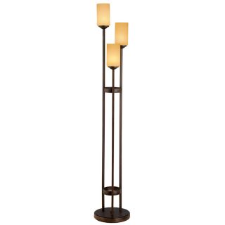 Portfolio 62 in Oil Rubbed Bronze Indoor Floor Lamp with Glass Shade