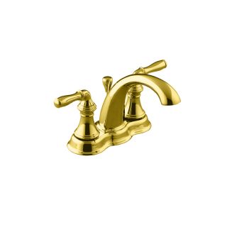 KOHLER Devonshire Vibrant Polished Brass 2 Handle 4 in Centerset WaterSense Bathroom Sink Faucet (Drain Included)