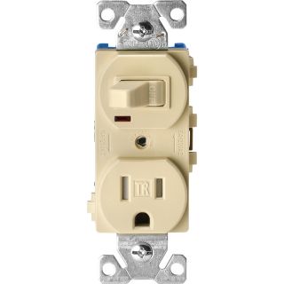 Cooper Wiring Devices 15 Amp Ivory Combination Light Switch