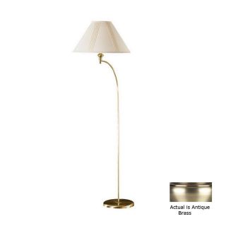 Cal Lighting 64 in 3 Way Switch Antique Brass Indoor Floor Lamp with Shade