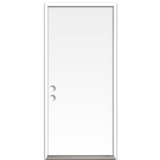 ReliaBilt Fire Resistant Flush Prehung Inswing Steel Entry Door Prehung (Common 80 in x 30 in; Actual 81 in x 31 in)