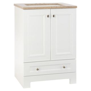 Style Selections Emberlin 24.5 in W x 18.75 in D White Intergral Single Sink Bathroom Vanity with Solid Surface Top