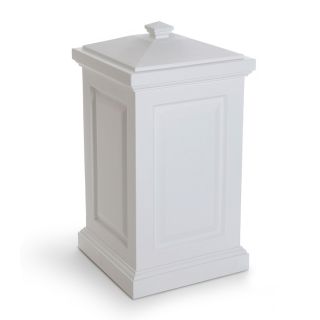 Mayne 45 Gallon White Outdoor Garbage Can