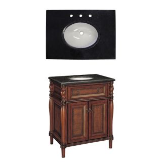 Style Selections Bombay 30 in x 21 in Wood Undermount Single Sink Bathroom Vanity with Granite Top