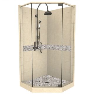 American Bath Factory Java 86 in H x 36 in W x 48 in L Medium with Java Accent Neo Angle Corner Shower Kit