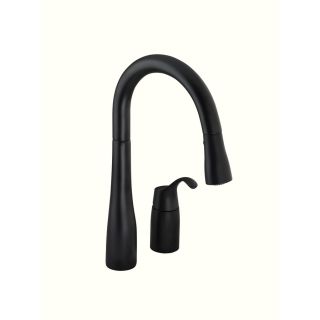 KOHLER Simplice Matte Black Pull Down Kitchen Faucet