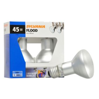 SYLVANIA 2 Pack 45 Watt R20 Medium Base Soft White Dimmable Indoor Incandescent Flood Light Bulbs