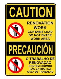 OSHA CAUTION Renovation Work Contains Lead Sign OCI 13024 PORTUGUESE  Business And Store Signs 